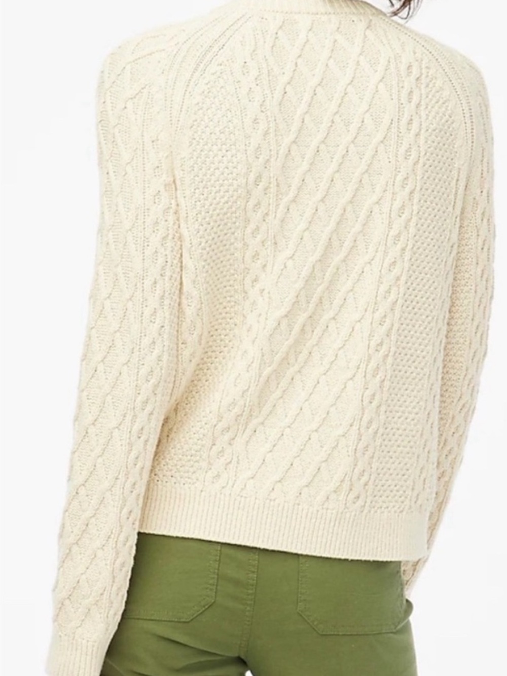J. Crew Women’s Cable Knit Crewneck Sweater 100% Cotton Chunky Casual Cozy - Picture 2 of 12